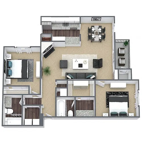 Floor plan B5: 2 Bed 2 Bath