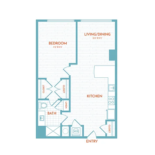 Floor plan C4.1 | 1 Bed | 1 Bath