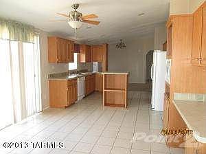 view from family room to kitchen