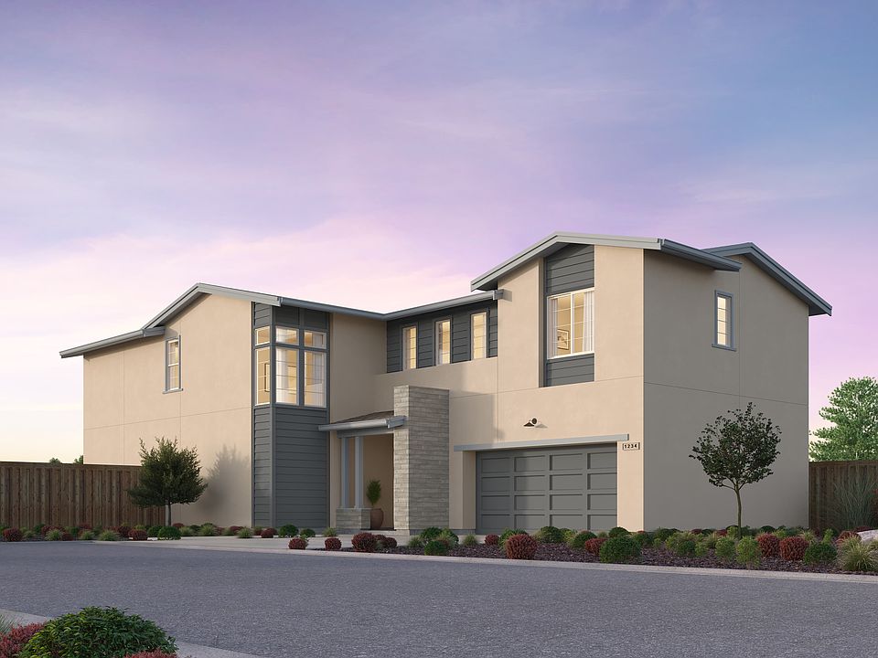 Elevation A of the Exterior Rendering of Residence Four at Melrose in Dublin, CA by Brookfield Resid