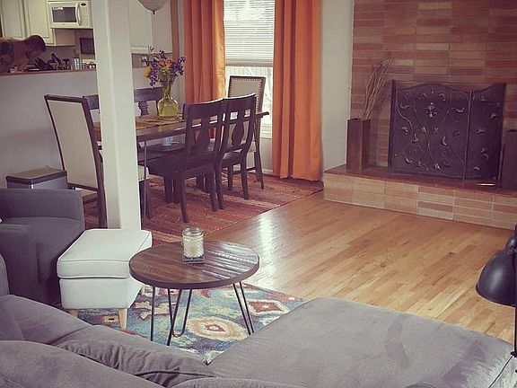 Living room and dining area