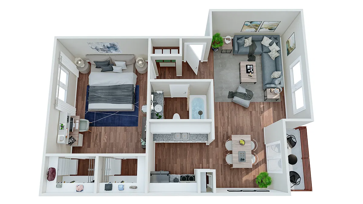Floor plan Vertex - 1x1 - 710 sqft at Avesta Altura