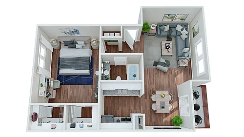 Floor plan Vertex - 1x1 - 710 sqft Premium