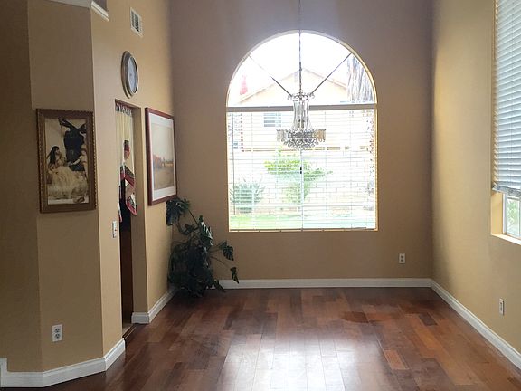 High ceiling dining room.