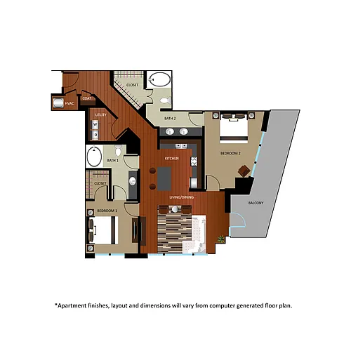 Floor plan B2 - Renovated