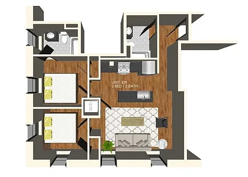 Floor plan Garbers Gables 309
