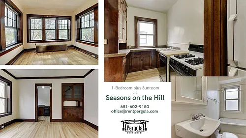Floor plan 1-Bedroom plus Sunroom D