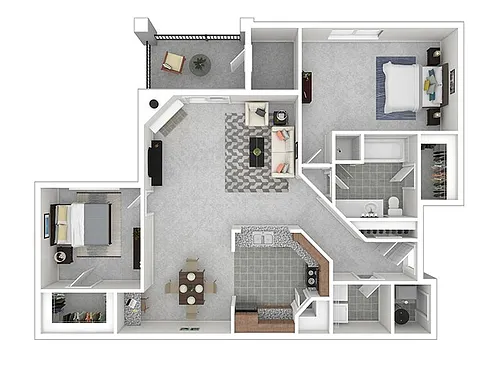 Floor plan 2 Bedroom 1 Bath