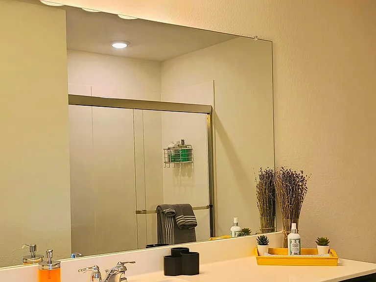 Private bathroom with shower located inside bedroom #1