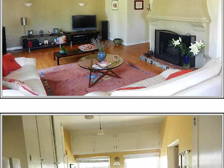 Livingroom (barrel ceiling) and kitchen