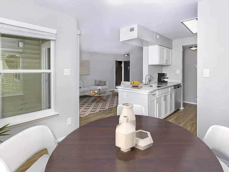 Renovated unit dining area and kitchen