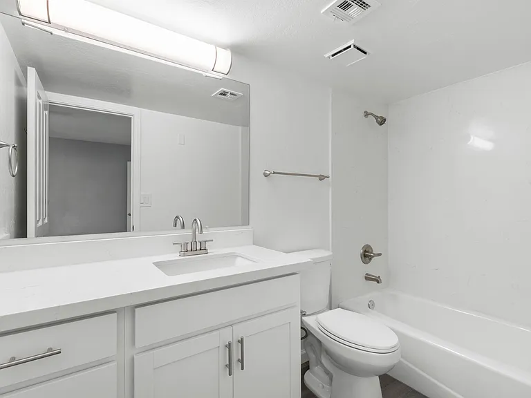 Remodeled 1 bedroom master bath.
