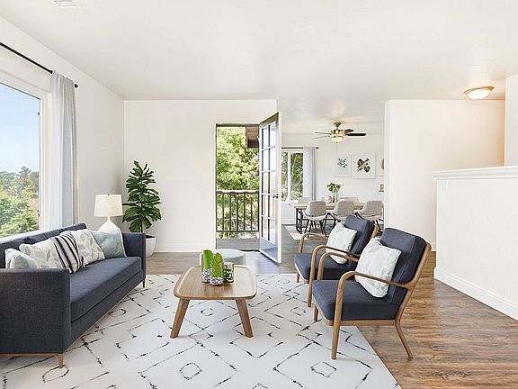 Virtually staged living room