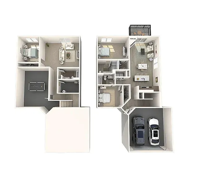 Floor plan 3 Bedroom 3 Bath Townhome