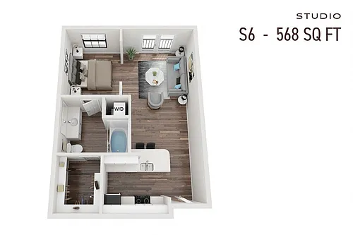Floor plan Studio S6R Renovated