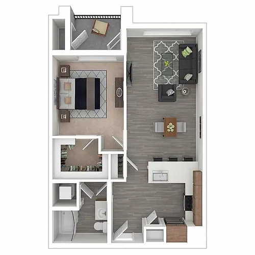 Floor plan 1X1-B