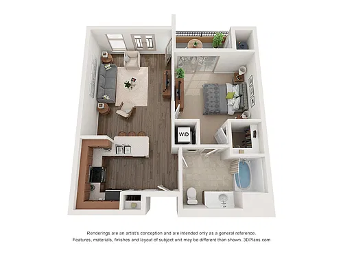 Floor plan 1 Bed 1 Bath