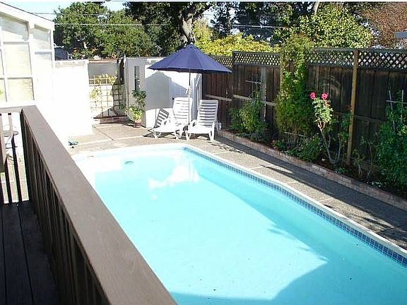 Backyard from Deck - view of Cabana