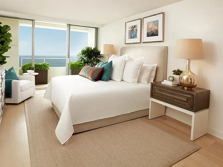 Bedroom with ocean facing balcony
Model Unit floor plan A - 1,809 SF