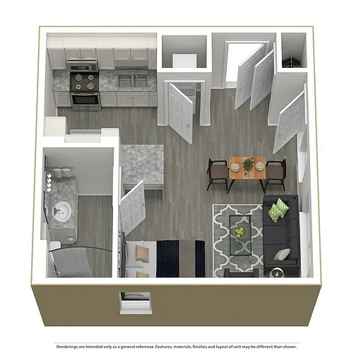 Floor plan S1 - Studio, One Bathroom