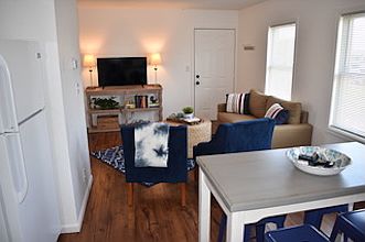 open kitchen concept to living area.