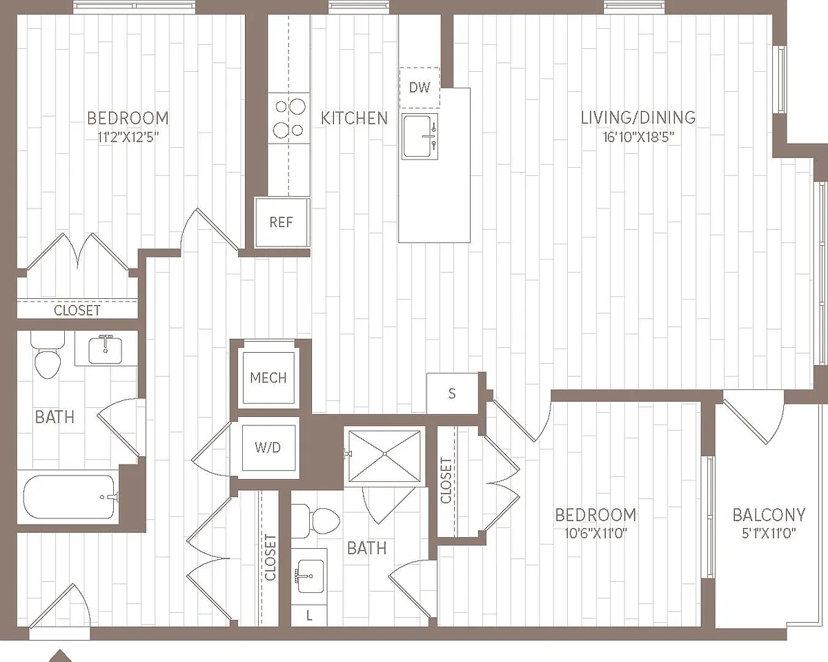 Floor plan 2 Bed/2 Bath-B4