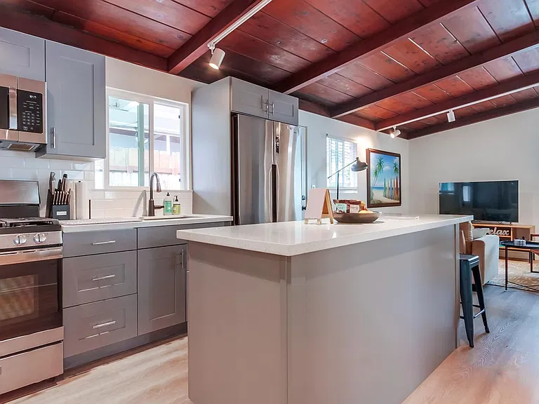 Beautiful stained original ceilings give it a special unique warm feel.