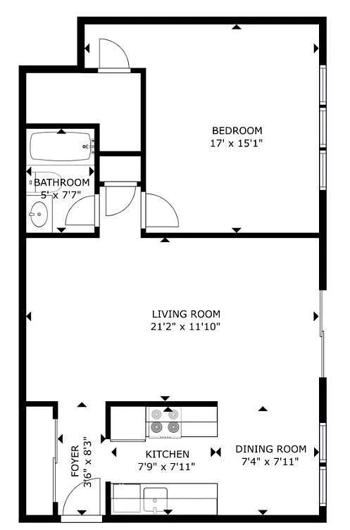 Floor plan 1-Bedroom