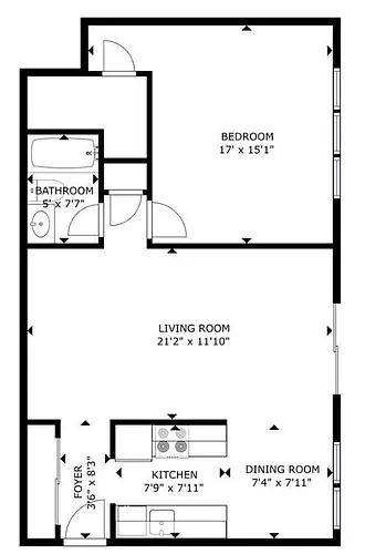 Floor plan 1-Bedroom
