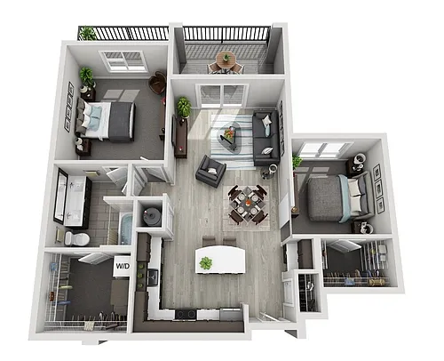 Floor plan C1 (1BR and Den)