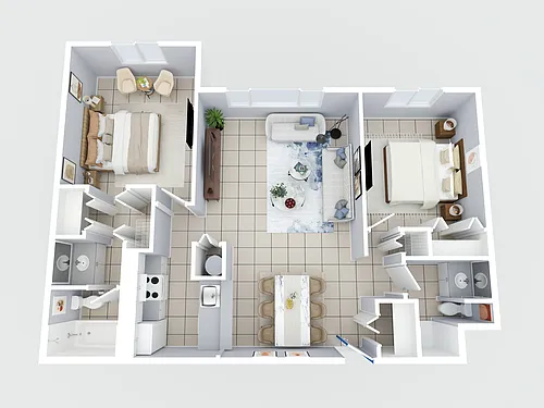 Floor plan Two Bed Two Bath