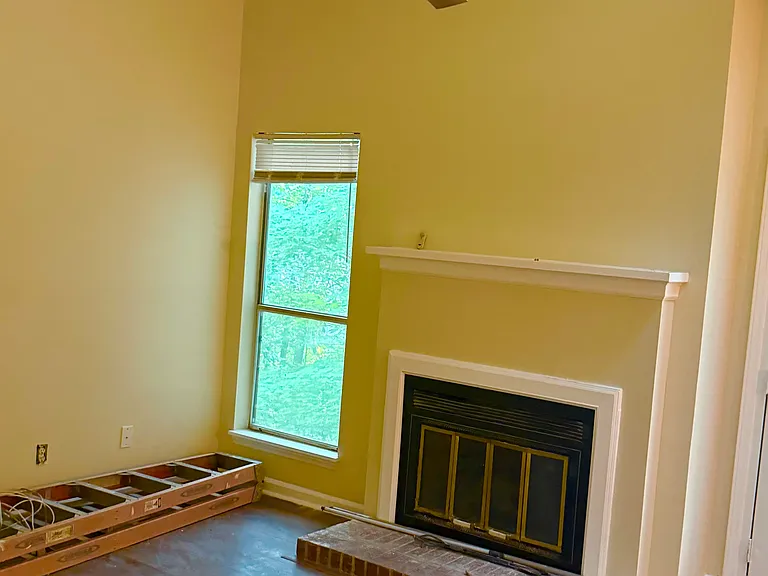 Living room with fireplace