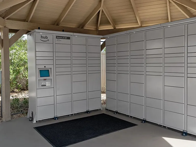 Outdoor packages lockers so residents can easily access their deliveries when is most convenient for them.