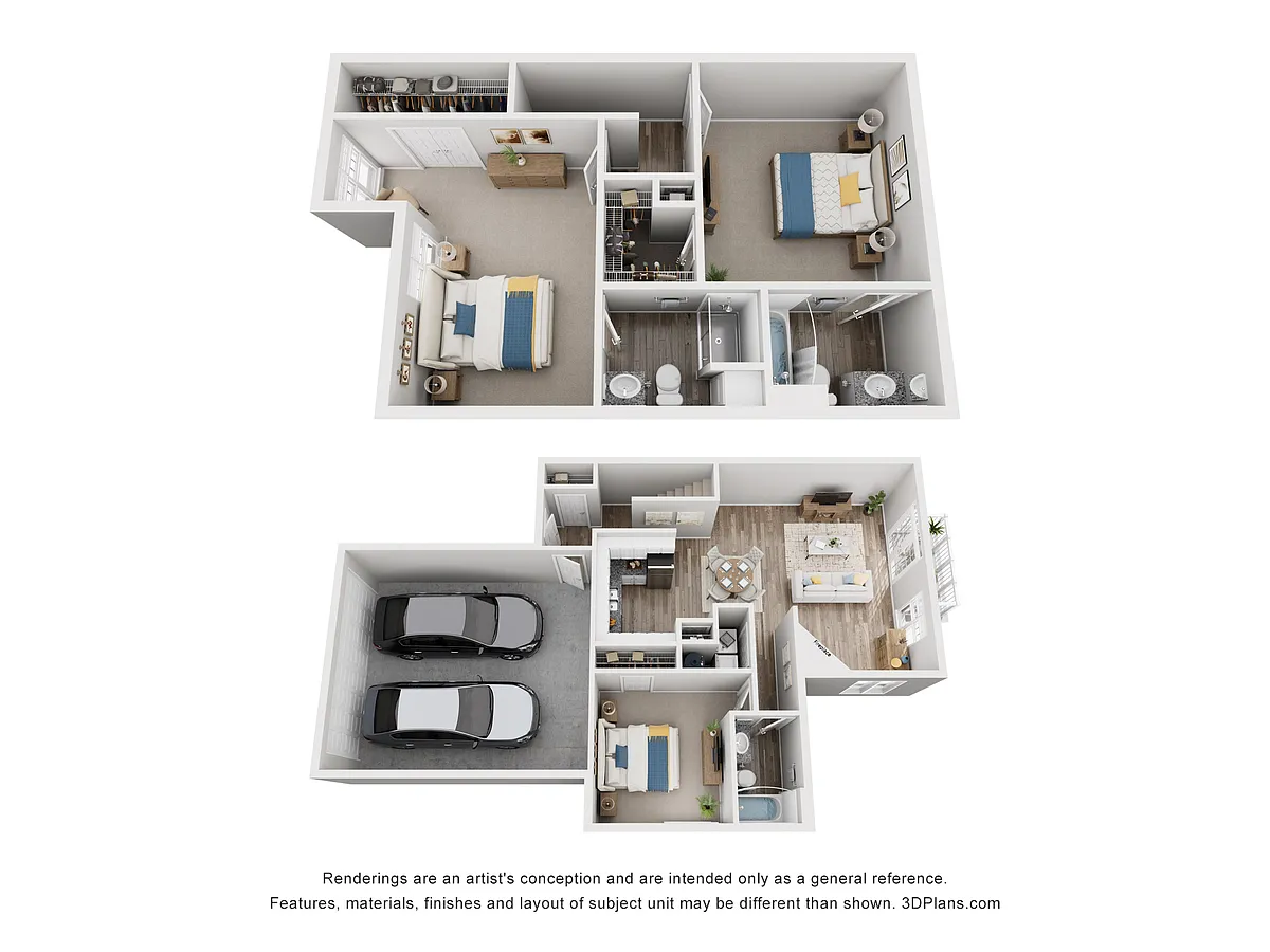 Floor plan C1 - Three Bedroom, Three Bathroom