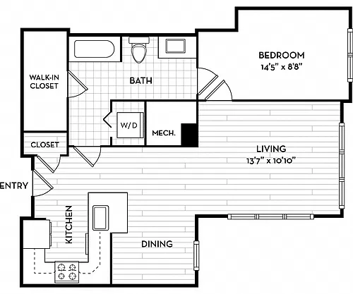 Floor plan 688 Sq Ft