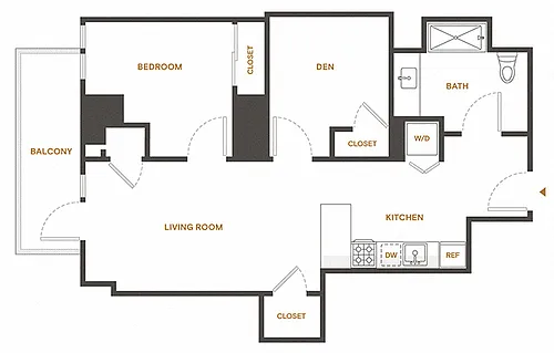 Floor plan 1 + DEN - D