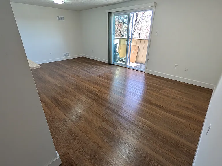 living room and dining room open plan area with balcony
