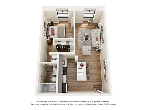 Floor plan Penthouse - 1 Bedroom with outdoor space