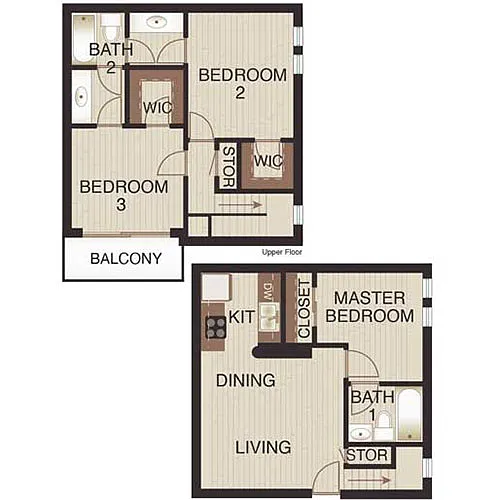 Floor plan Three Beds