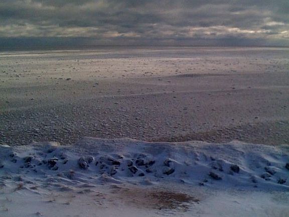 view from kitchen in winter