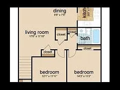 Floor plan Two Bedroom Upstairs
