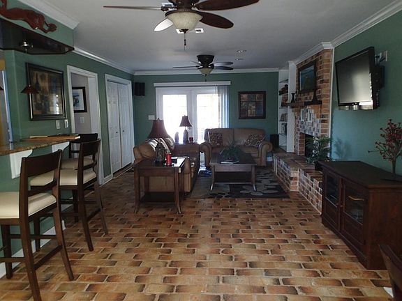 Antique Brick Floor Living Room