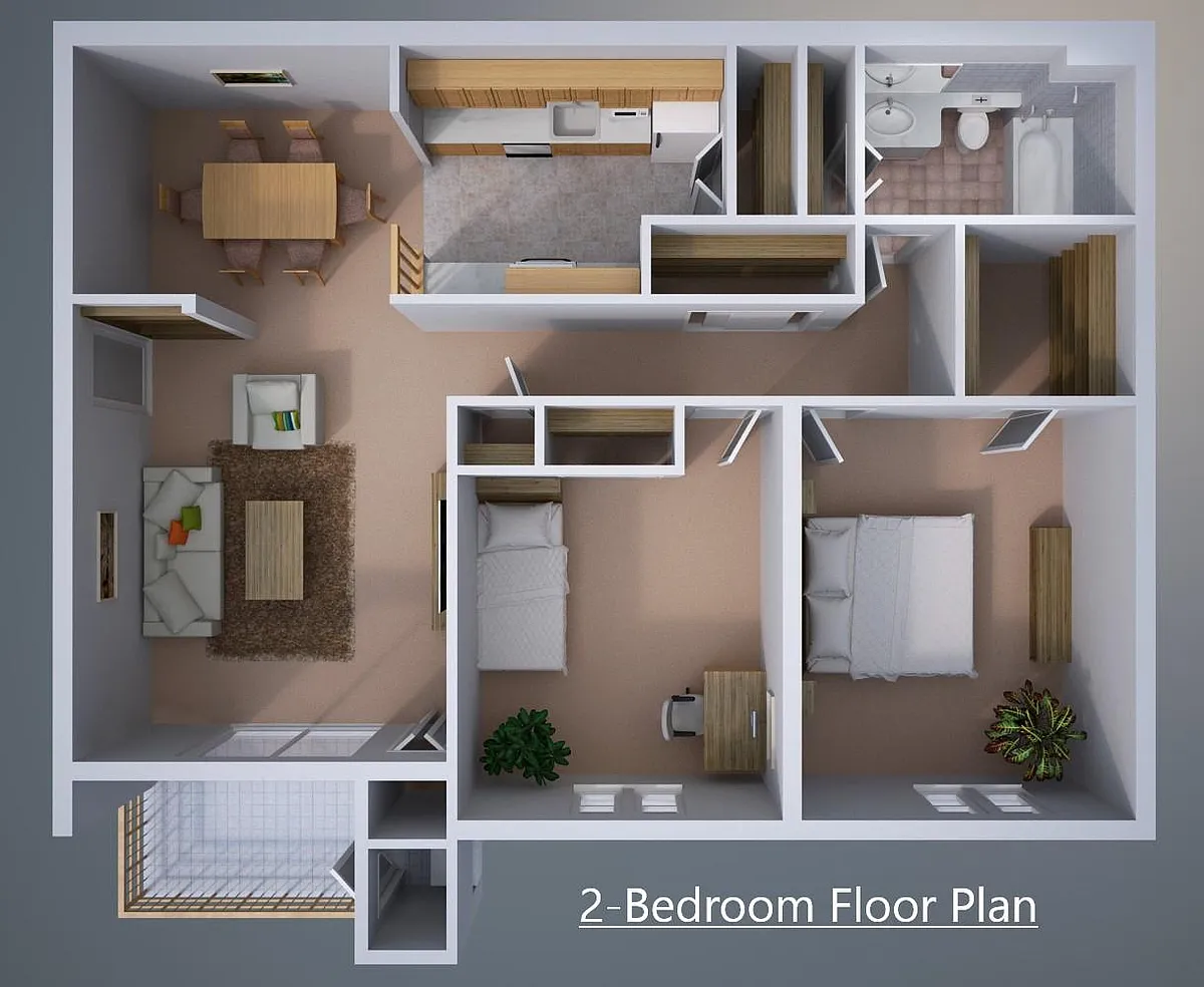 Floor plan Two-Bedroom Apartment