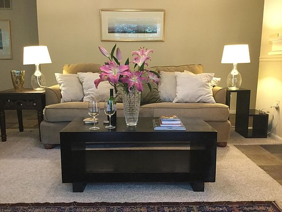 This apartment opens to a spacious open-concept living area.