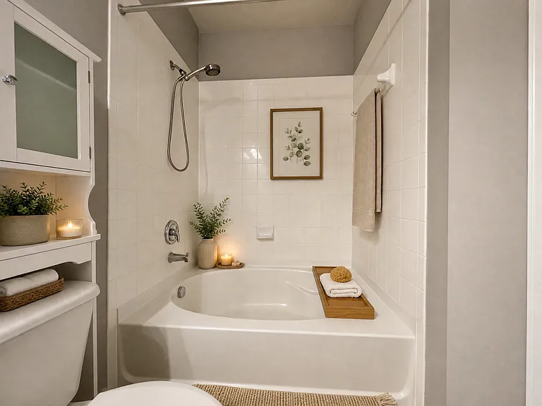 Virtually staged bathroom