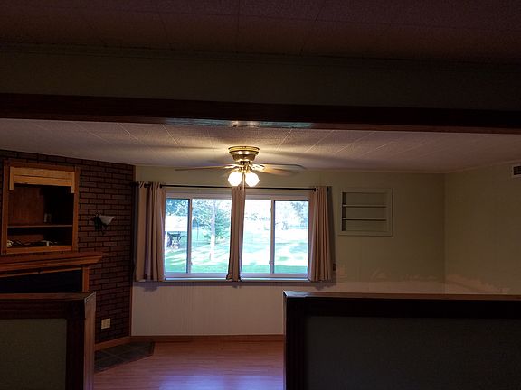 Den with gas fireplace