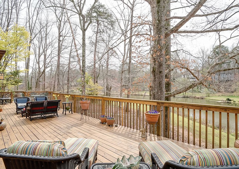 wrap around deck with view of the lake