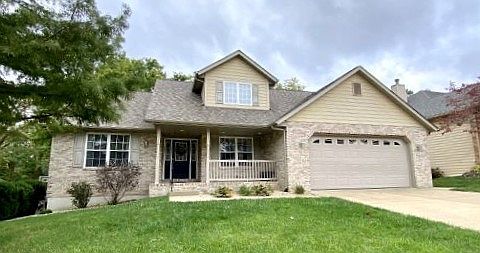 Front elevation with covered front porch