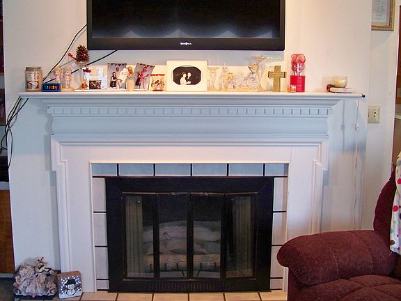 Living room gas fireplace
