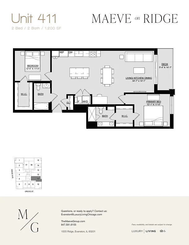 Floor plan 411 (SUBLET)